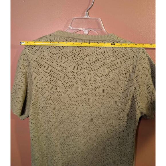 Ron Tomson RNT23 Geometric Crochet Knit Top - Light Green Size S / 46 / 36 - Picture 4 of 7